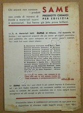 Materiali edili - volantino pubblicitario - Same - Milano - anni '50