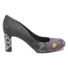 Scarpe donna DESIGUAL stampate tacco a blocco nere sintetiche UK 6 modello unico