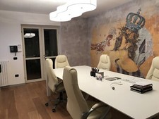 Tavolo riunioni / operativo in Corian bianco opaco 300 X 130 cm
