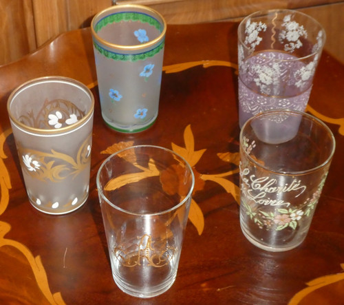 Lot anciens verres - de,