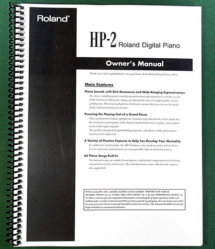 Roland owner s - hp-2, owner's