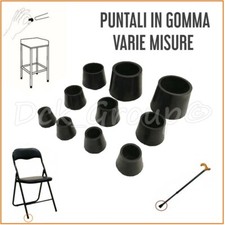 Tappi Puntali Terminali UNIVERSALI Tubolari GOMMA Sedie Bastone Stampelle GOMMIN