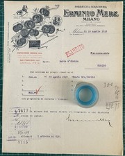 Rara Fattura Fabbrica Biancheria Erminio MERZ-Milano del 1919