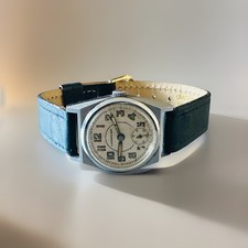 Orologio da polso svizzero militare vintage/antico raro "LANGENDORF" - funziona ma funziona lentamente 