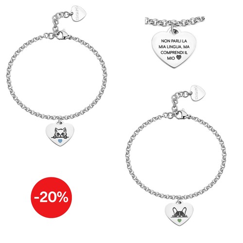 Bracciale donna cuore acciaio
