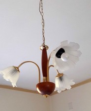 LAMPADARIO 3 LUCI IN LEGNO E METALLO PER STANZA DA LETTO