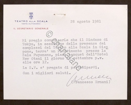 Autografo francesco ernani - autografo,