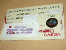 OMEGA SPEEDMASTER 35705000 MOON WATCH ONLY WARRANTY GARANTIE + FREE PICTOGRAMS