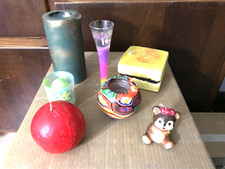 CANDELE DECORATIVE LOTTO 7 PEZZI IN VETRO E NON