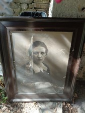  antica cornice in legno, grande, noce