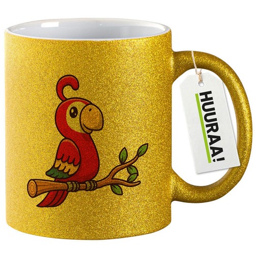 Tazza glitter pappagallo - , ara