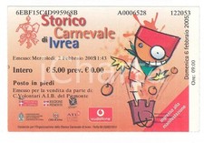 2005 CARNEVALE DI IVREA Biglietto Volontari AIB del Piemonte - 10x7 (1)