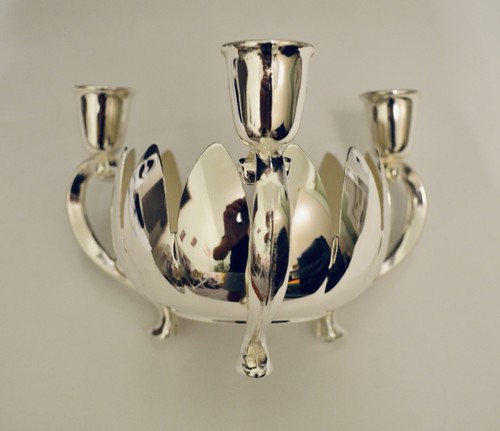 Silver plated vintage lotus - silver,