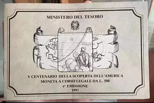 500 lire 1992 centenario - lire,