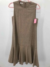 Abito smanicato usato Brunello Cucinelli marrone taglia small tubino lunghezza ginocchio