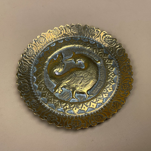 Vassoio indiano metallo ottone