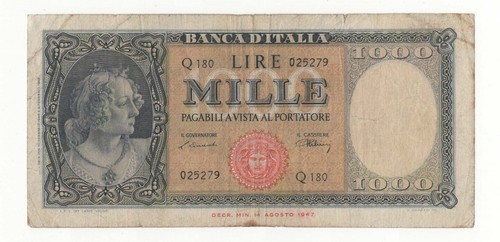 1000 lire italia ornata - lire, di