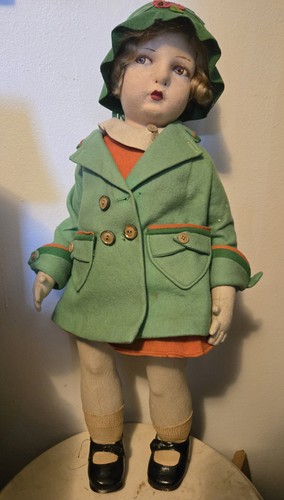 Antica bambola lenci - bambola, 22"