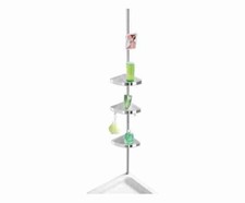 Angoliera Telescopica Doccia 3 Ripiani 2 Ganci 1 Specchio - Wenko - 70-260 CM