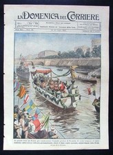 1920 ROMA FESTA TEVERE IMBARCAZIONI COMMEMORAZIONE PREMUDA scrivania Ferretti