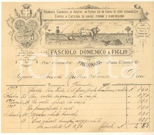 1911 FRESONARA (AL) Ditta Domenico FASCIOLO - Aratri in ferro e ghisa *Fattura