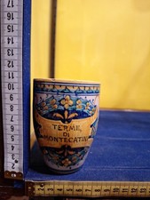 Raro Bicchiere In Ceramica Pubblicitario Deruta 1925