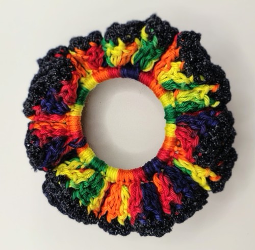 Scrunchie bracciale arcobaleno - bracciale,