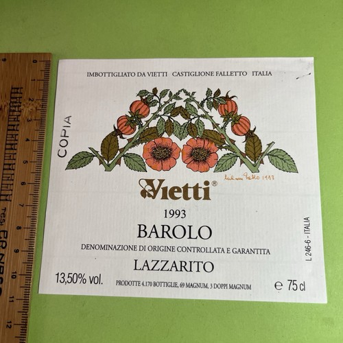 Vietti 1993 barolo castiglione - 1993,