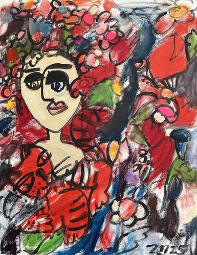 Bambina dei fiori con gatti