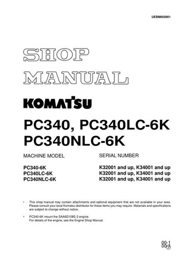 Komatsu pc340 pc340lc 6k - komatsu, pc340lc-6k