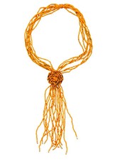 ORANGE GLASS BEAD NECKLACE
