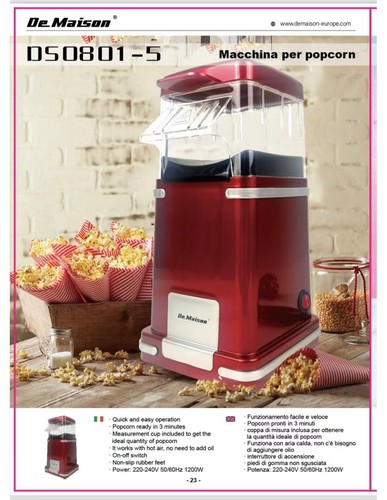 Macchina pop corn elettrica - macchina,