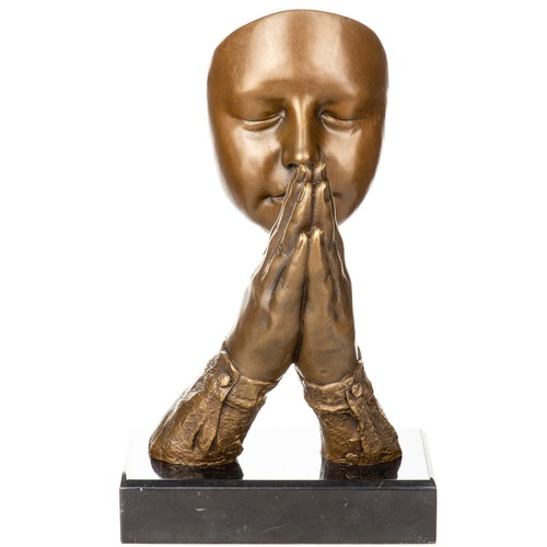 Statua moderna bronzo volto - statua, in