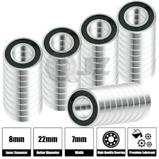 50x 608 Cuscinetto a sfera ABEC-3 8mm x22mm x 7mm Guarnizione in gomma Cuscinetto a sfera Skateboard