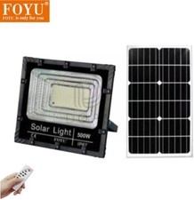 Faro Pannello Solare LED FOYU 100W 200W 500W Sensore Crepuscolare e Telecomando