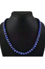 Collana unisex autentico lapislazzulo 8 mm con GARANZIA pietre naturali NUOVA