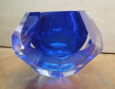 Vetro Sommerso Murano Flavio Poli Seguso blu sommerso Anni '60 Vintage Italy