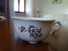 Tazzina da caffè tazza ceramica bianca bordo color argento vintage collezione