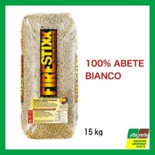 PELLET FIRESTIXX PREMIUM SACCO 15KG 100% ABETE BIANCO STUFA CALORE TOP QUALITY