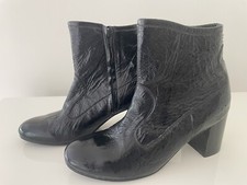 CALLEEN CORDERO STIVALETTI NERI ALLA CAVIGLIA CON TACCO IN LEGNO MISURA US8,5/uk5,5