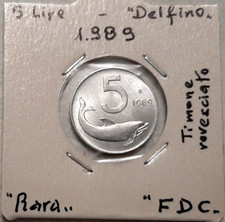 5 LIRE 1989 - VARIANTE TIMONE ROVESCIATO - FDC - REPUBBLICA ITALIANA