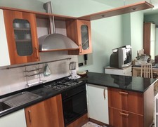 cucina completa usata colore verde acqua e ciliegio buono stato 