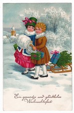 BUON NATALE BUON ANNO BAMBINE  kINDER  NEVE  MANICOTTI    EAS 1467