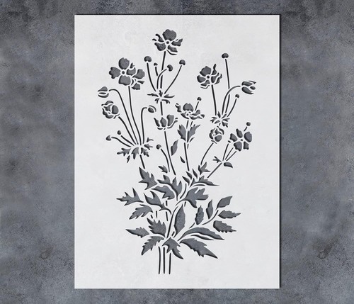 Stencil anemone fiore - stencil, per
