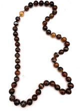 COLLANA DI AGATA NERA OCCHIATA CHIUSURA IN ARGENTO PLACCATO ORO