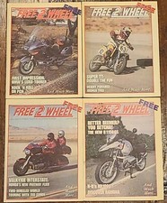 RARE! 4 Issues of "FREE 2 WHEEL" 1999 MOTORCYCLE MAGAZINES *FREE SHIPPING*