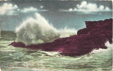 Veduta di Breaking Surf, Point Conception, cartolina California