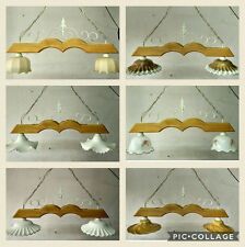 Lampadario in ferro battuto e legno mod.Bilanciere country shabby chic rustico