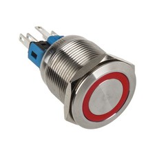 DimasTech PD094 Acciaio inossidabile 22 mm ID Azione Alternata Colore Led Rosso