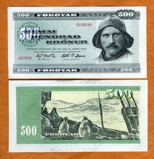 Isole Faroe 500 Kronur, 1978 P-22a UNC